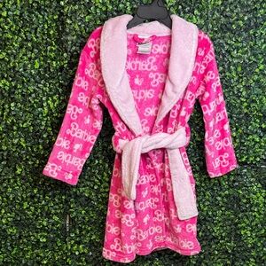 Barbie Pink Kids Pajama Robe with Logo